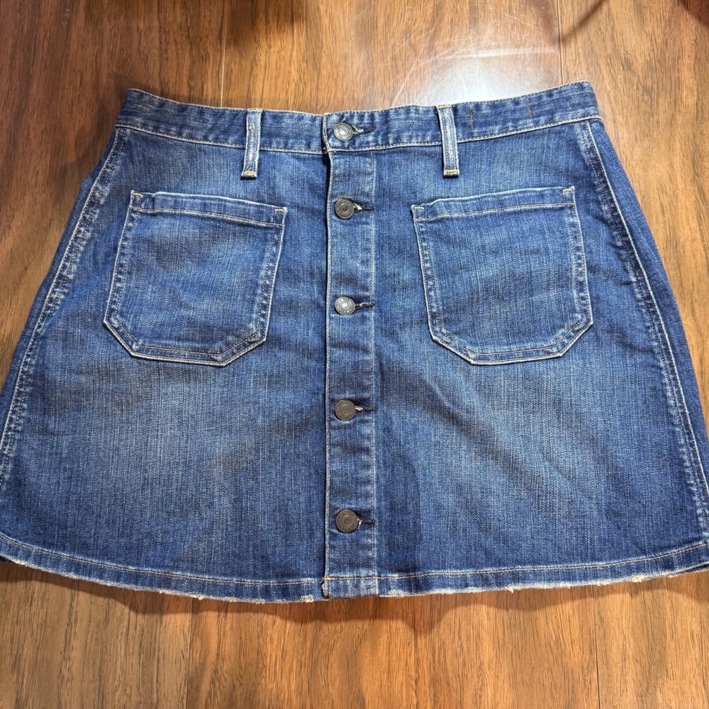 Denim & Supply Ralph Lauren Tilden Skirt Women 30 Blue Denim Button Front Mini